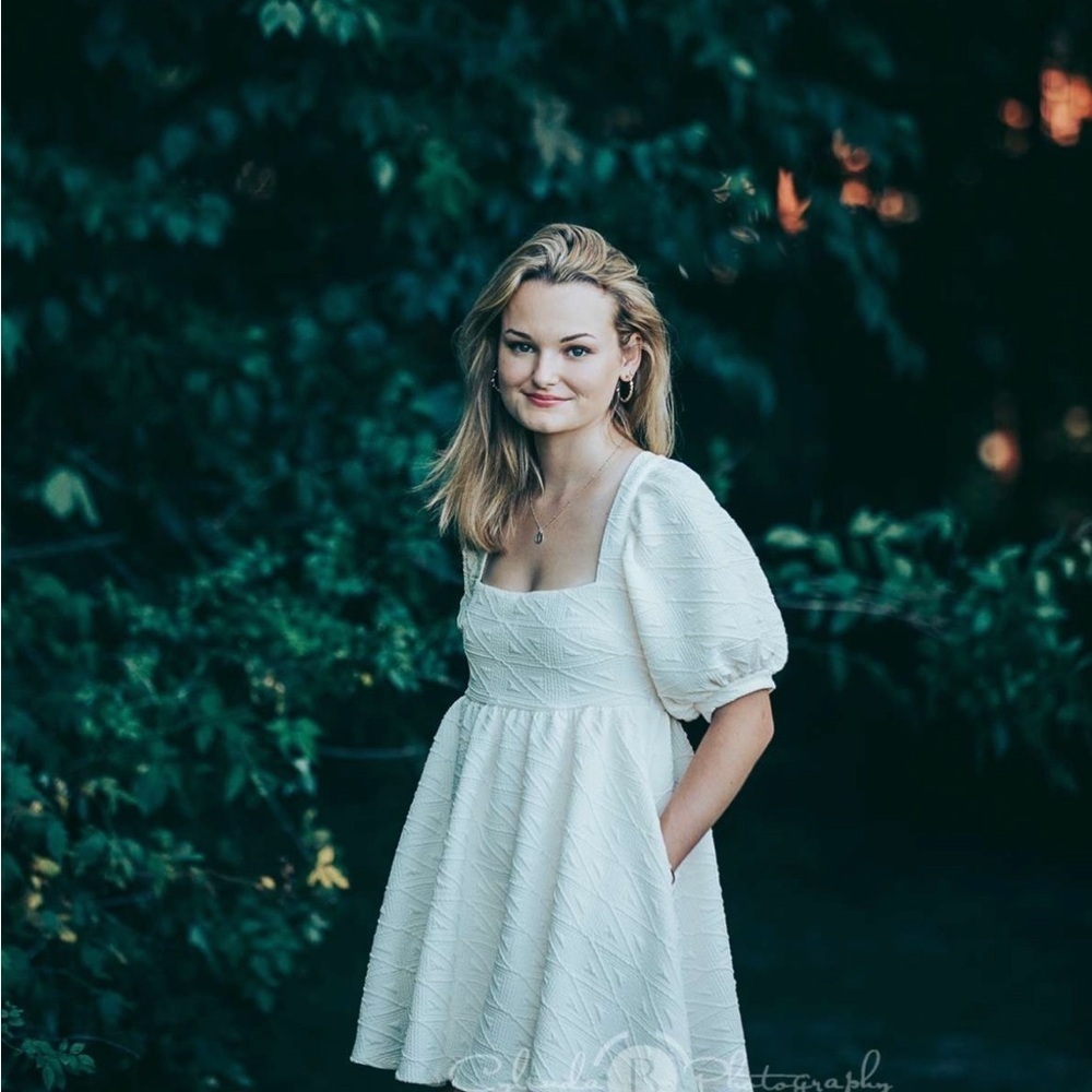 Free People Cream Puff Sleeve Mini Dress size xs